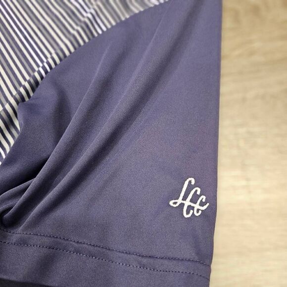 Adidas Golf Tee Shirt size Large Blue striped Sports Men's - Picture 5 of 8